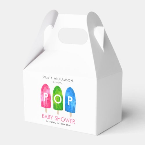 Ready to Pop colorful Popsicle Baby Shower Favor Boxes