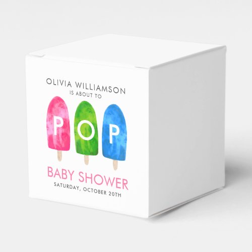 Ready to Pop colorful Popsicle Baby Shower Favor Boxes