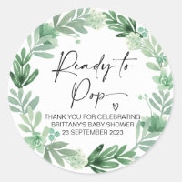 Ready To Pop Cute Baby Shower Favor Classic Round Sticker