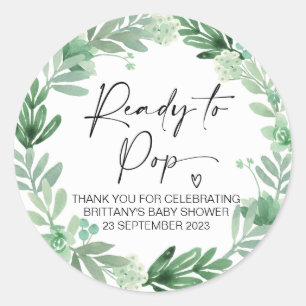 Ready To Pop Cute Baby Shower Favor Classic Round Sticker