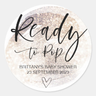 Ready To Pop Cute Baby Shower Favor Cute Classic R Classic Round Sticker