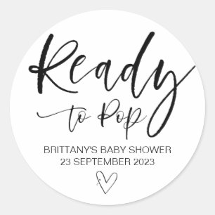 Ready To Pop Cute Baby Shower Favor Cute Classic Round Sticker