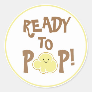 Ready to Pop Cute Popcorn Kernel Classic Round Sticker