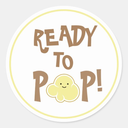 Ready to Pop Cute Popcorn Kernel Classic Round Sticker