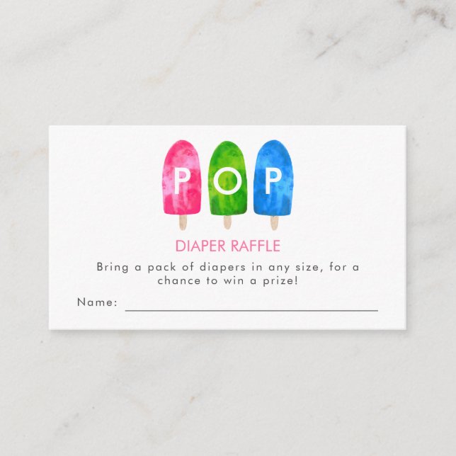 Ready to Pop Diaper Raffle Enclosure Card (Front)