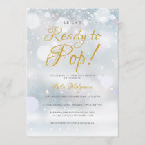 Ready To Pop First Snowflakes Baby Shower Invitation