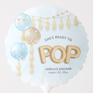 "Ready to Pop" Floral Baby Shower Balloons