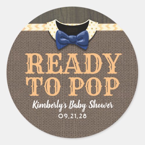 Ready To Pop Fun Fall Baby Shower Favors Classic Round Sticker