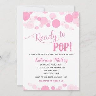Ready to Pop! Girl Baby Shower Invitation
