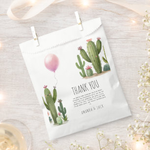 Ready to Pop Girl Balloon Cactus Green Baby Shower Favor Bag