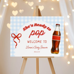 Ready To Pop Girl Soda Boy Baby Shower Welcome Foam Board