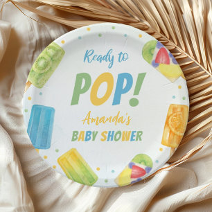 Ready To Pop Ice Cream Summer Baby Shower Popsicle Paper Plates