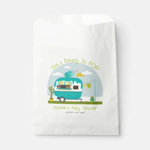 Ready To Pop Ice Pop Truck Camper Blue Baby Shower Favor Bag