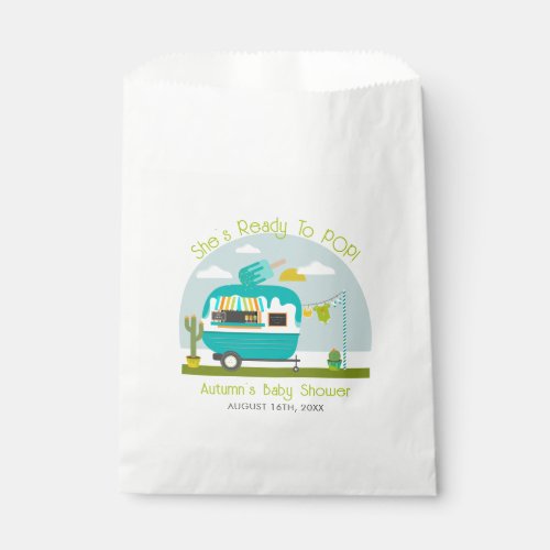 Ready To Pop Ice Pop Truck Camper Blue Baby Shower Favor Bag