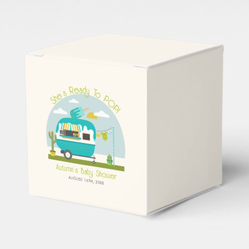 Ready To Pop Ice Pop Truck Camper Blue Baby Shower Favor Boxes