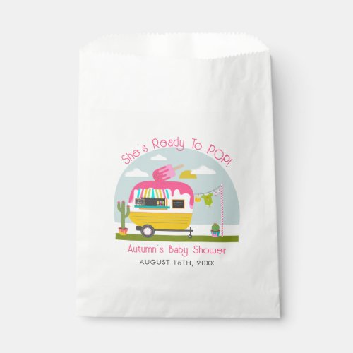 Ready To Pop Ice Pop Truck Camper Pink Baby Shower Favor Bag
