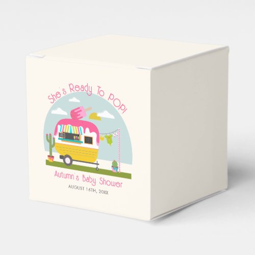 Ready To Pop Ice Pop Truck Camper Pink Baby Shower Favor Boxes