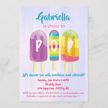 Ready To Pop  Ice Pops Baby Shower Invitation by kidsgalore at Zazzle