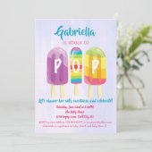 Ready To POP  Ice Pops Baby Shower Invitation (Standing Front)