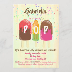 Ready To POP Ice Pops Baby Shower Invitation