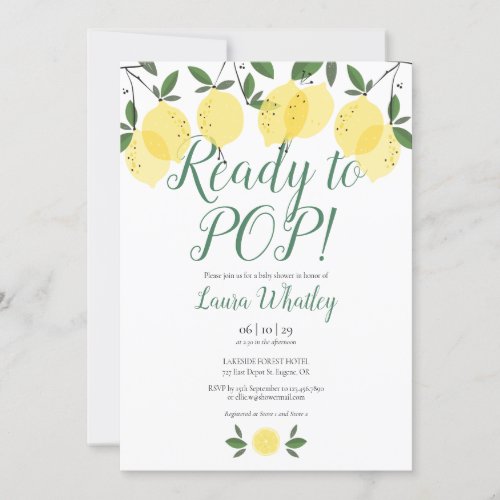 Ready to POP Lemons Baby Shower Invitation