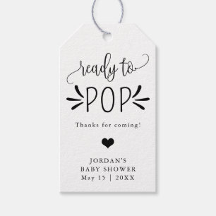 Ready to Pop Minimalist Baby Shower Favor Gift Tags