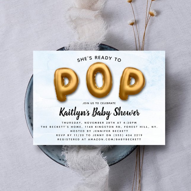 Ready To POP! Modern Baby Shower Invitation (Creator Uploaded)