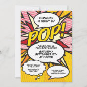 Ready to Pop Modern Fun Comic Baby Shower Invitation (Front)