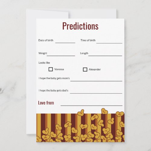 Ready to pop movie baby shower game predictions invitation