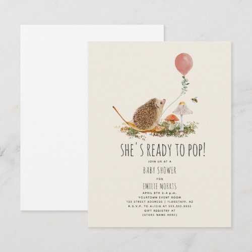 Ready to Pop Mushrooms Hedgehog Balloon Girl Baby