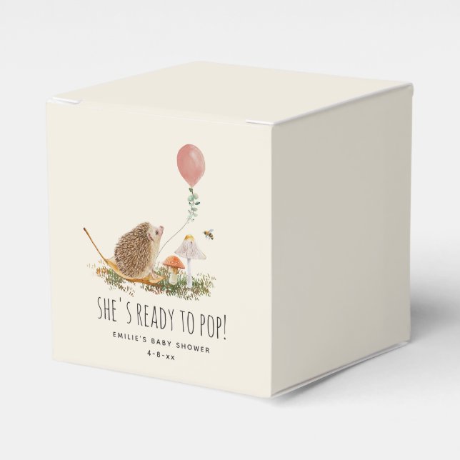 Ready to Pop Mushrooms Hedgehog Balloon Girl  Favor Boxes (Front Side)