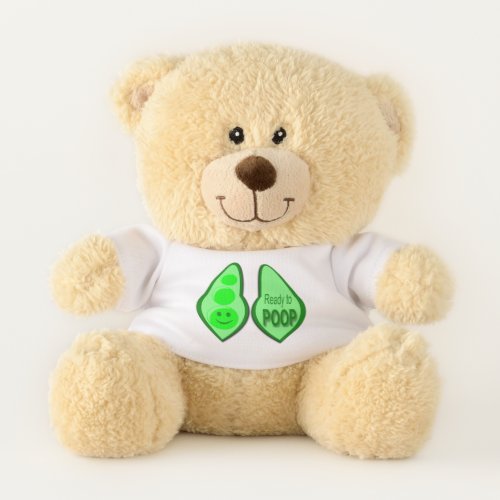 Ready to Pop New Baby Funny Green Pea Custom Teddy Bear