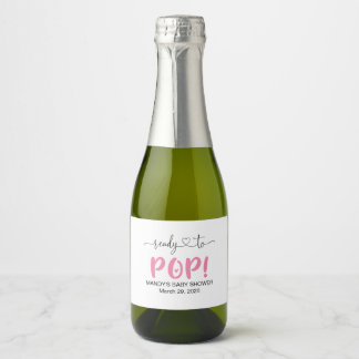 Ready To Pop Pink Mini Sparkling Wine Bottle Label