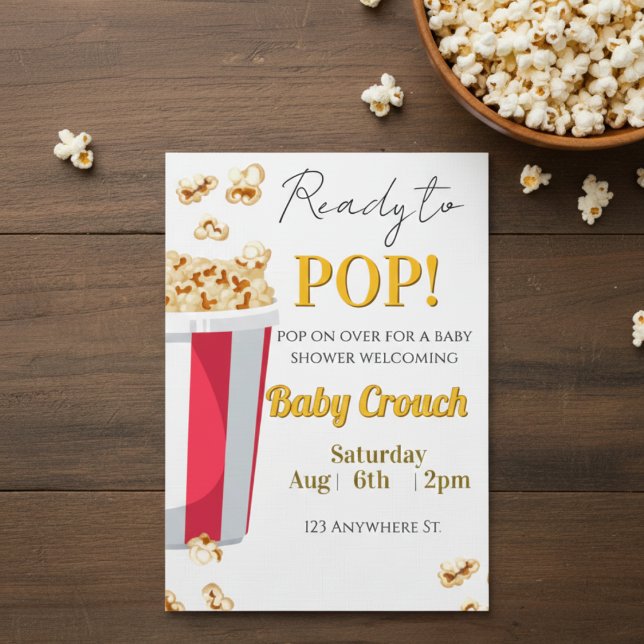 Ready to POP! popcorn baby shower invite (Creator Uploaded)