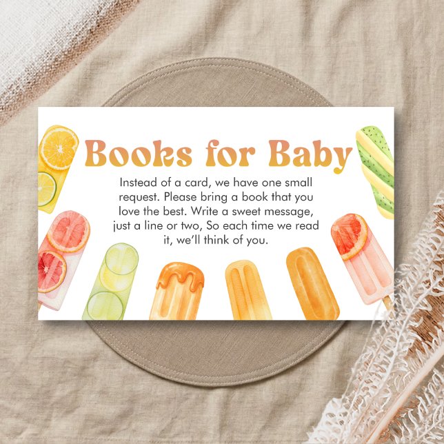 Ready to Pop Popsicle Baby Shower Books for Baby Enclosure Card (Popsicle Summer Baby Shower Books for Baby)