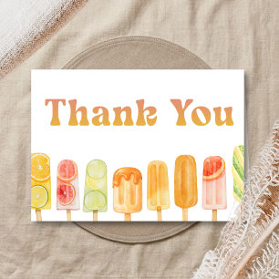 Ready to Pop Popsicle Baby Shower Letterpress Thank You Card