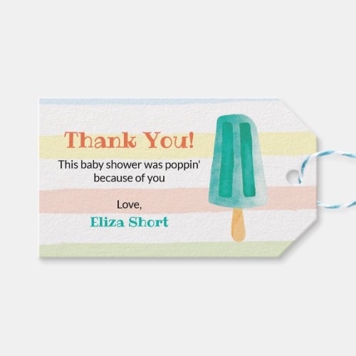 Ready to Pop Popsicle Baby Shower Party Favor Gift Tags