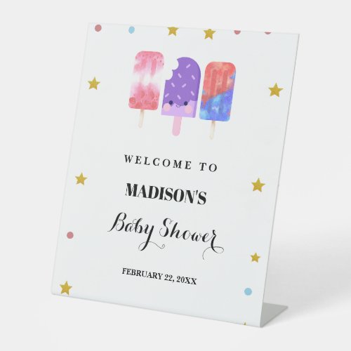 Ready to pop Popsicle  Baby shower Welcome Sign