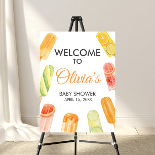 Ready to Pop Popsicle Baby Shower Welcome Sign