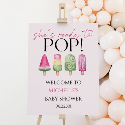 Ready To Pop Popsicle Baby Shower Welcome Sign