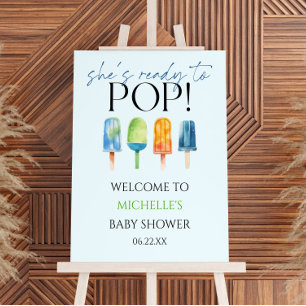 Ready To Pop Popsicle Baby Shower Welcome Sign