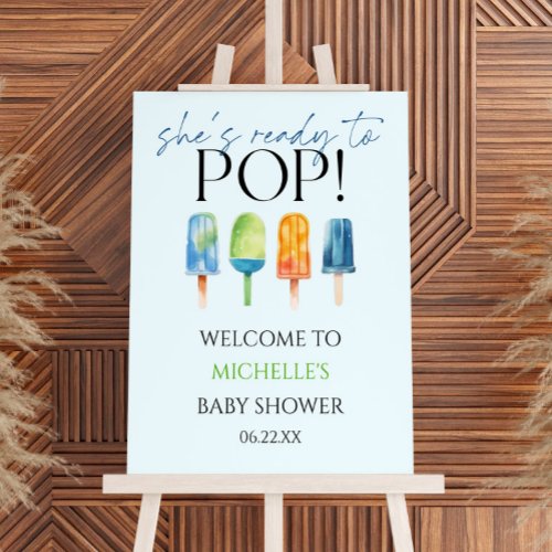 Ready To Pop Popsicle Baby Shower Welcome Sign