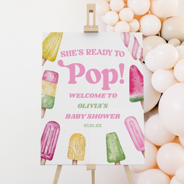 Ready To Pop Popsicle Baby Shower Welcome Sign (Creator Uploaded)