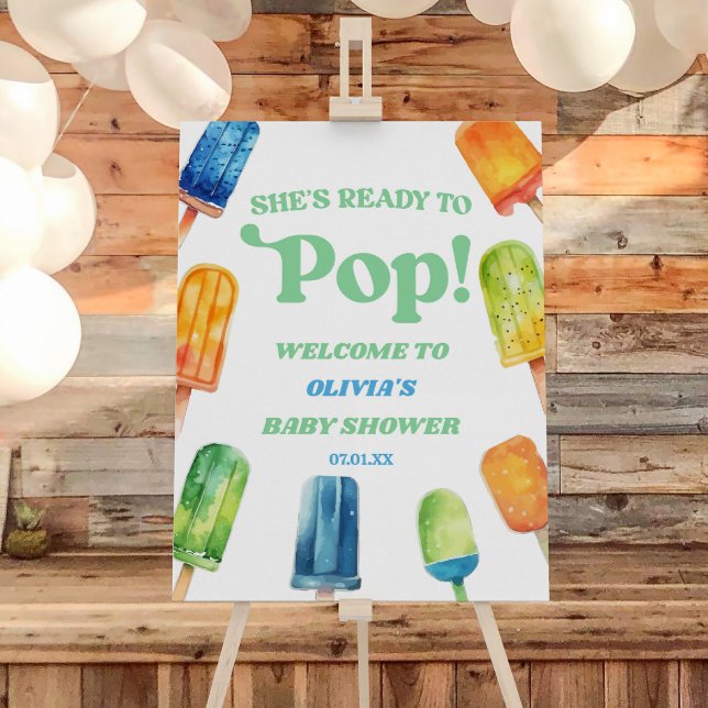 Ready To Pop Popsicle Baby Shower Welcome Sign (Creator Uploaded)