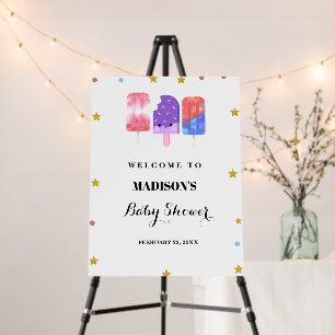 Ready to pop Popsicle  Baby shower Welcome Sign