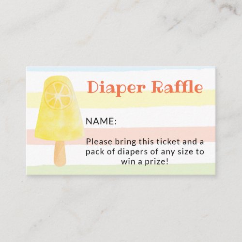 Ready to Pop Popsicle Summer Diaper Raffle Card