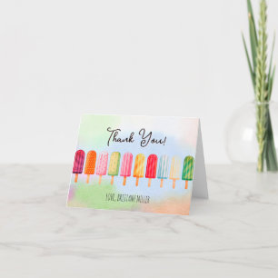 Ready To Pop Popsicles Baby Shower Letterpress Thank You Card
