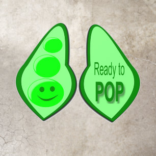 Ready to Pop Pregnant Green Pea Baby Shower Floor Decals