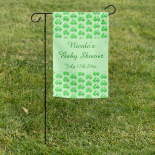 Ready to Pop Pregnant Green Pea Baby Shower Garden Flag