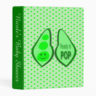 Ready to Pop Pregnant Green Pea Baby Shower Mini Binder